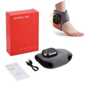 Foot Care 5 Levels Hot Compress 3 Gears Vibration Ankle Massager Electric Heating Ankle Support Brace Foot Wrap For Joint Sprain