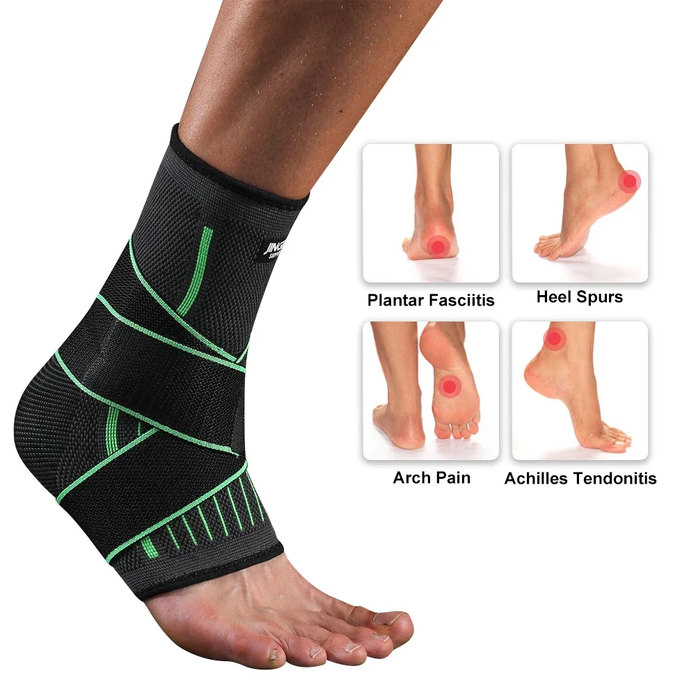 1 Pcs Ankle Brace Compression Sleeve, Adjustable Ankle Support Strap for Sprained, Plantar Fasciitis, Injury Recovery, Running - Image 5