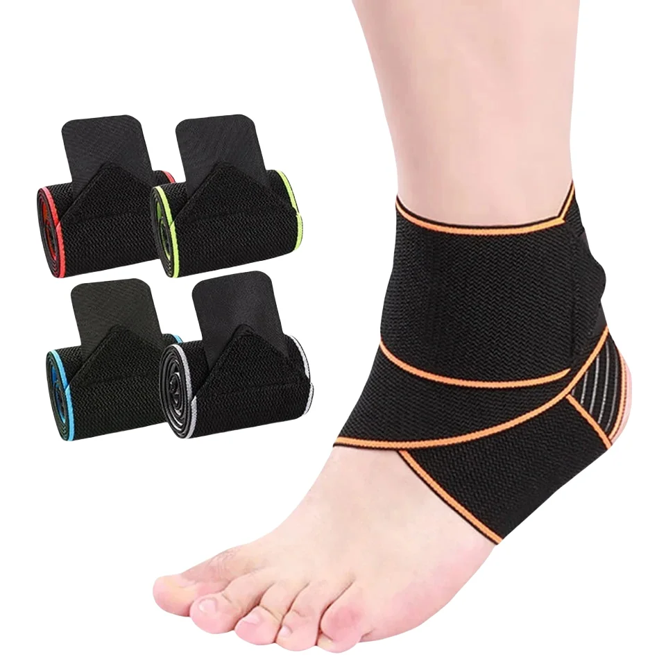 Professional Elastic Ankle Support Brace Sports Strain Wraps Bandages Weave Ankle Protector for Fitness Running Basketball