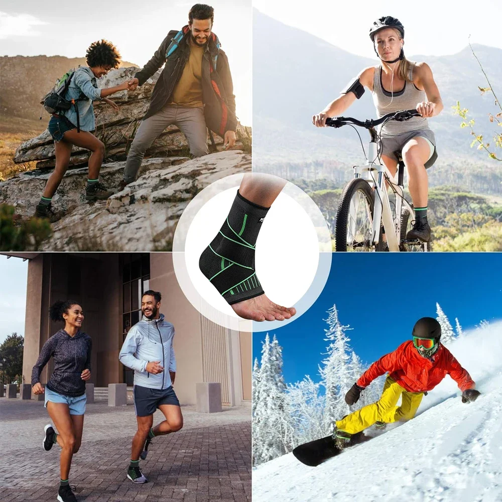 1 Pcs Ankle Brace Compression Sleeve, Adjustable Ankle Support Strap for Sprained, Plantar Fasciitis, Injury Recovery, Running - Image 6