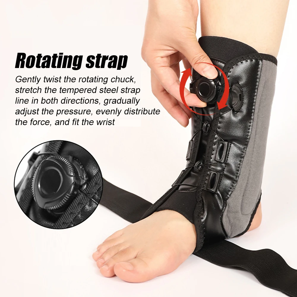 1PCS Heavy-Duty Ankle Brace with Aluminum Plates- Adjustable Lace-Up Support for Plantar Fasciitis-Stabilizing Brace for Running - Image 3